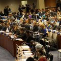 Erster Ausschuss der UN-Vollversammlung am 27.10.17 vor der Abstimmung der Resolution L.41. Foto: Xanthe Hall