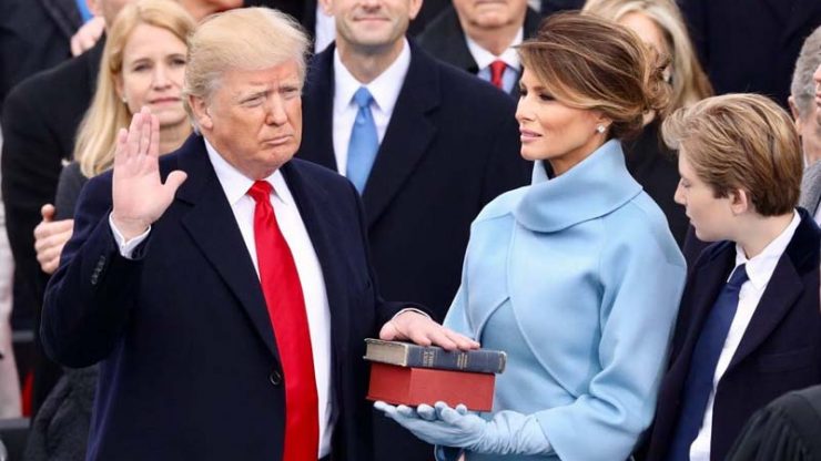 US-Präsident Donald Trump nimmt das Eid, Washington D.C. am 20. Januar 2017. Foto: White House / gemeinfrei
